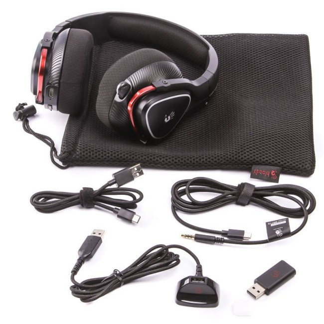 Ігрові бездротові навушники з мікрофоном, RGB, Bluetooth + 2.4GHz + 3.5 jack