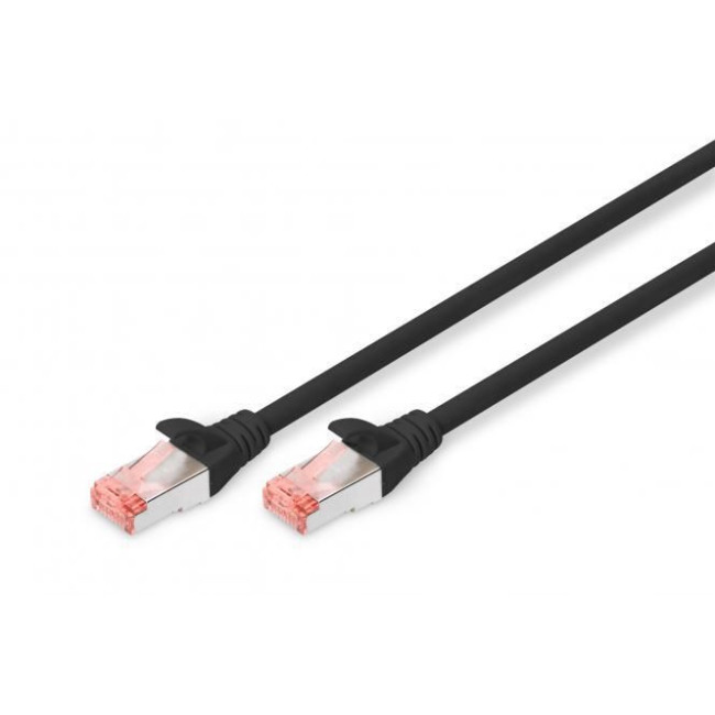 Патч-корд CAT 6 S-FTP, Cu, LSZH AWG 27/7, довжина 0,5 м, чорний DK-1644-005/BL DIGITUS by ASSMANN