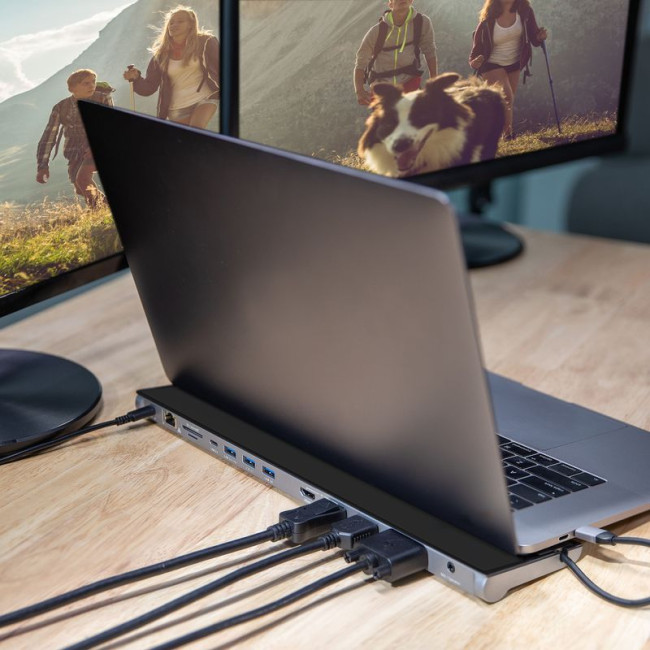 Док станція USB-C 10-в-1 (HDMI/PD/USB-A/USB-C/LAN/картридер/аудіо)