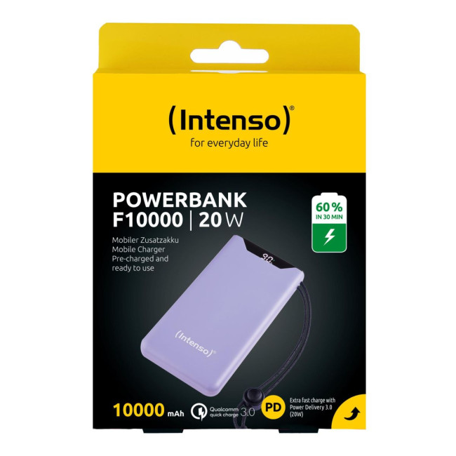 Портативний зарядний пристрій USB 10000MAH QC3.0 PURPLE F10000 7332033 INTENSO