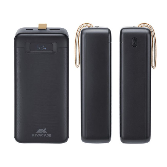 Портативний зарядний пристрій, 30000 mA, PD 65W, з LCD, чорний