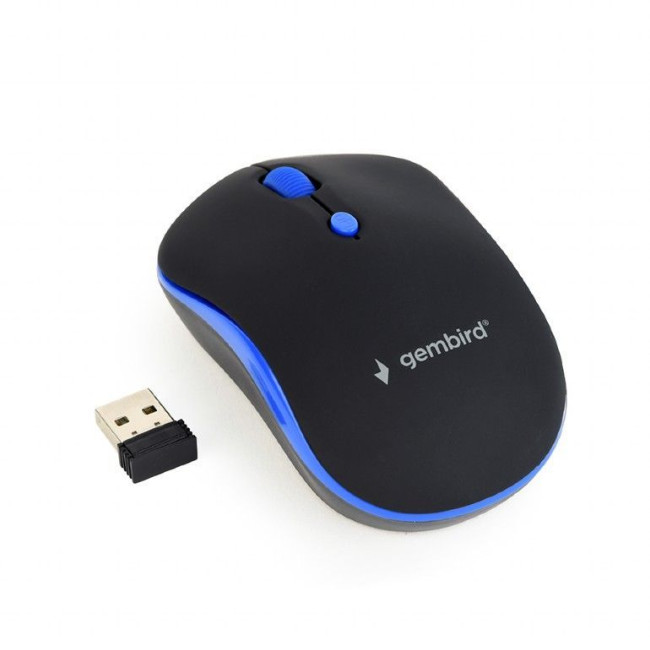 Бездротова оптична миша, USB, 1600 dpi, синя
