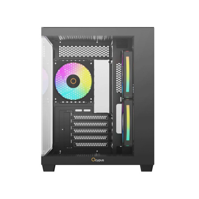 Корпус для комп'ютера MATX W/O PSU GAMMA C54 ARGB чорний (GAMMA-C54-BKD300XX-GL) OCYPUS