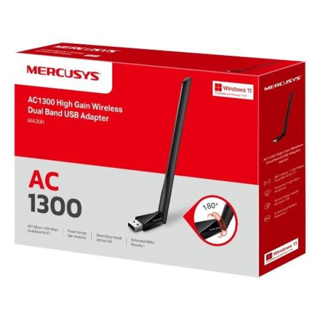 Бездротовий двохдіапазонний USB-адаптер, MA30H MERCUSYS