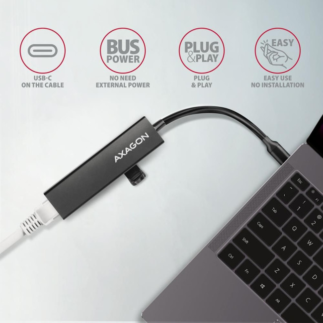 Хаб концентратор AXAGON HMC-GL3A SuperSpeed USB-C hub + gigabit LAN