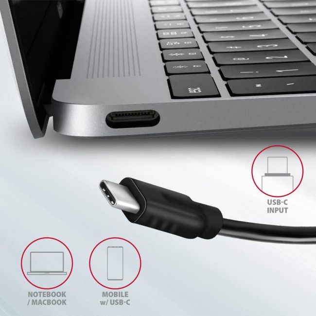 Хаб концентратор AXAGON HMC-5G2 USB-C 10Гбіт/с SPEEDSTER 5in1 hub (rev2.0), Сірий