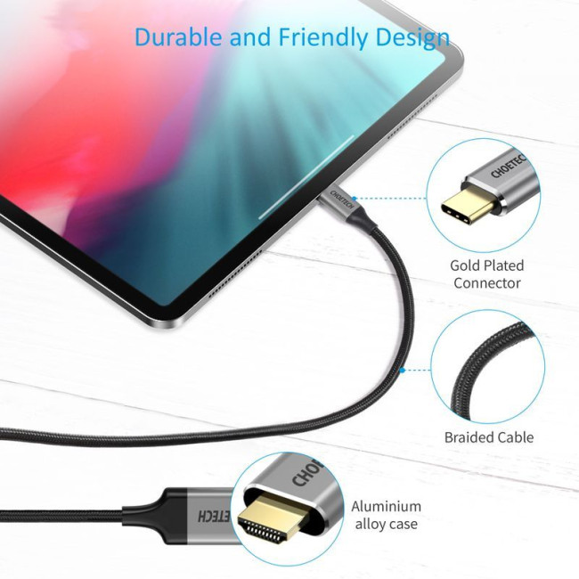 Кабель USB-C на HDMI, 4K 60 Гц, 1.8 м