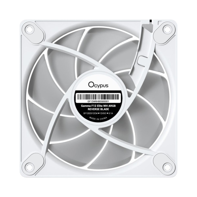 Корпусний вентилятор GAMMA F12 ELITE WH ARGB REVERSE BLADE (GAMMA-F12-WH1AM01E-GL) OCYPUS