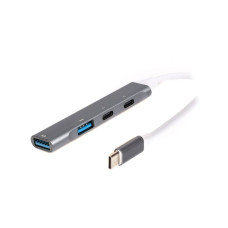 Хаб USB 3.0 Type-С на 4 порти, 1xUSB-A 3.0, 1xUSB-A 2.0, 2xUSB-C