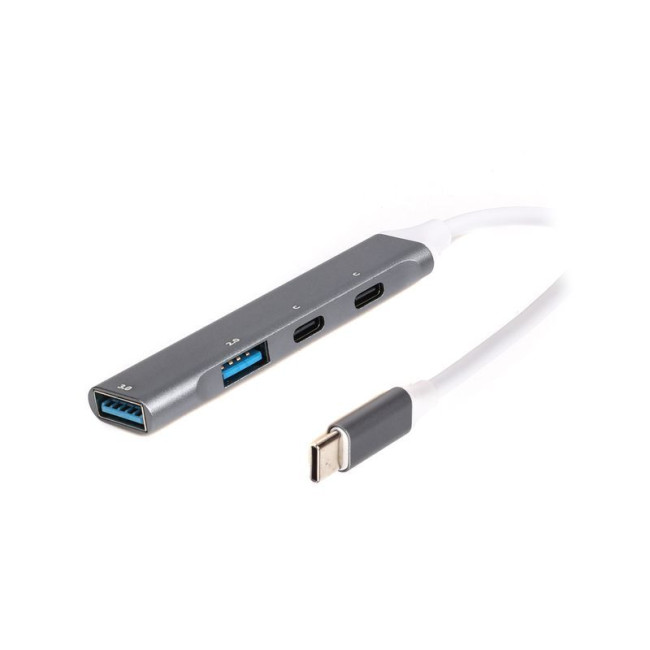 Хаб USB 3.0 Type-С на 4 порти, 1xUSB-A 3.0, 1xUSB-A 2.0, 2xUSB-C