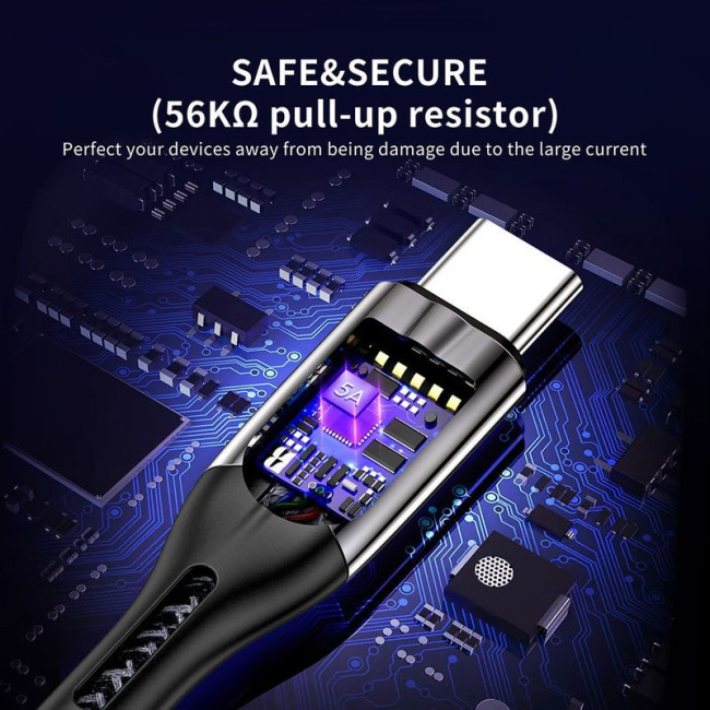 Кабель преміум якість USB 2.0, A-тато/C-тато, 5A, 1,2 м.