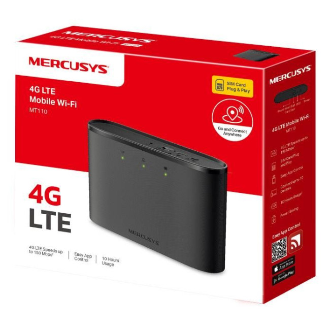 Точка доступу з функцією маршрутизації, мережеве обладнання MOBILE 150MBPS 4G LTE MT110 MERCUSYS