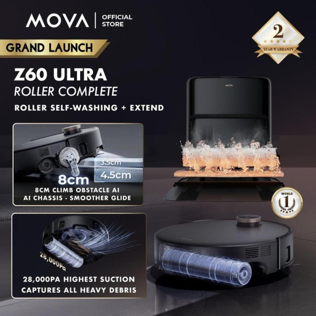 Робот пилосос Dreame Mova Z60 Ultra Roller Complete Black-EUA