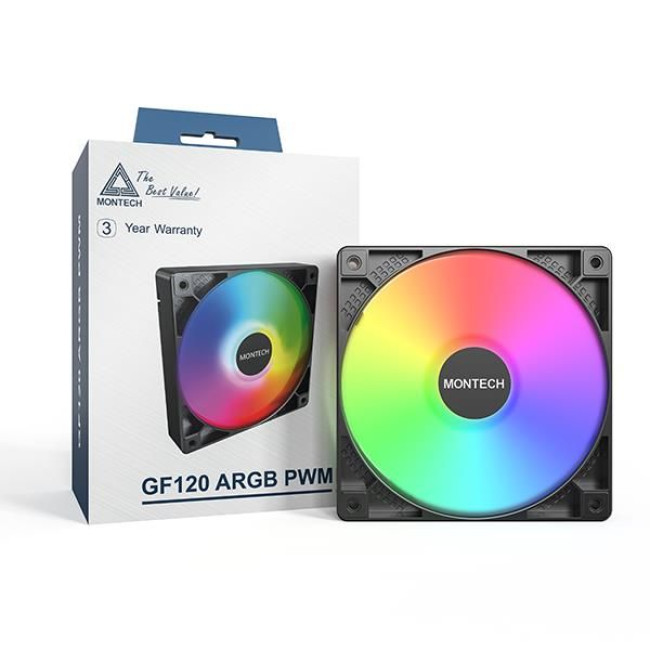 Корпусний вентилятор 120MM GF120 PWM BLACK MONTECH
