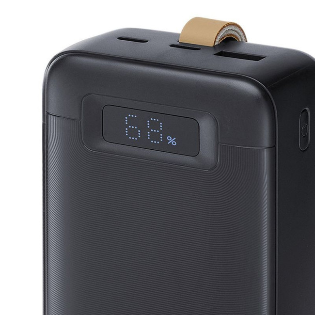 Портативний зарядний пристрій, 30000 mA, PD 65W, з LCD, чорний