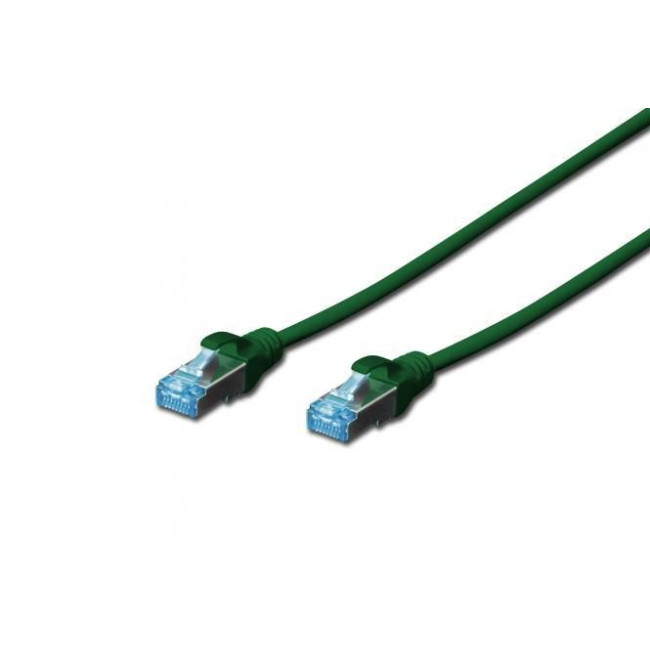 Патч-корд CAT 5e SF-UTP, Cu, PVC AWG 26/7, довжина 0,5 м, колір зелений DK-1531-005/G DIGITUS by ASSMANN