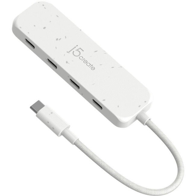 Хаб USB 3.2, 10Gbps, USB-С на 4 USB-С, білий