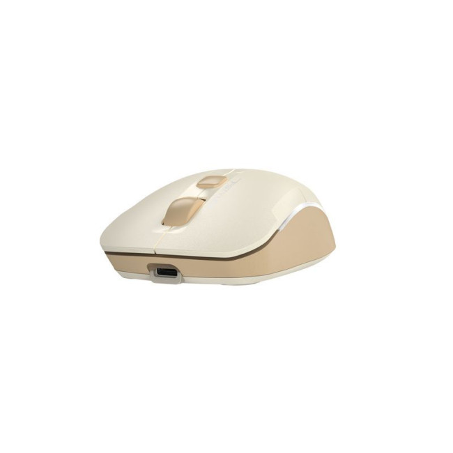 Миша бездротова безшумна Fstyler, Bluetooth / 2.4 ГГц, вбудований акумулятор, 2000DPI, бежевий