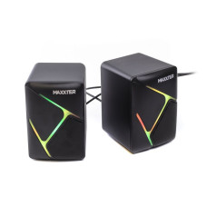Акустична система, пластиковий корпус, 6 Вт, USB живлення, RGB підсвічування, чорний