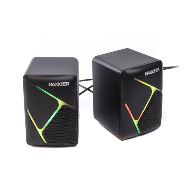 Акустична система, пластиковий корпус, 6 Вт, USB живлення, RGB підсвічування, чорний