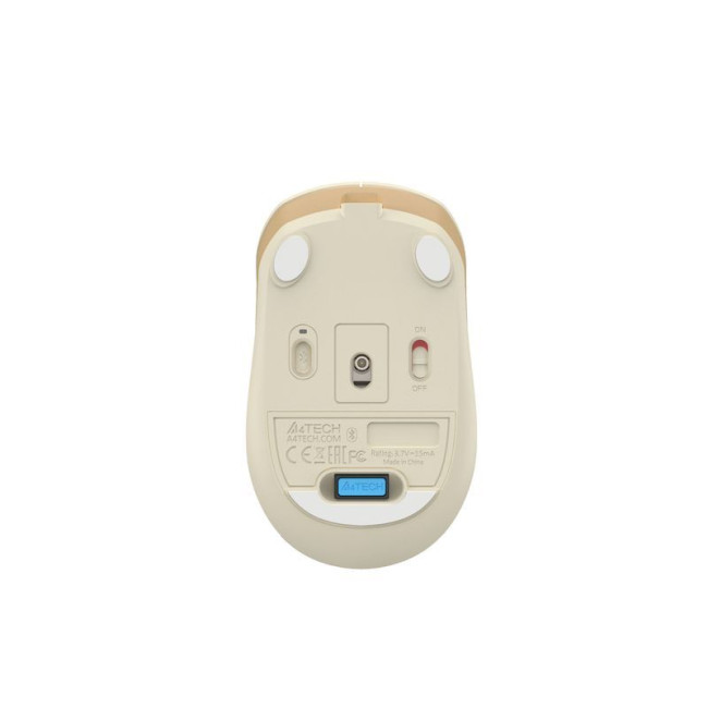 Миша бездротова безшумна Fstyler, Bluetooth / 2.4 ГГц, вбудований акумулятор, 2000DPI, бежевий