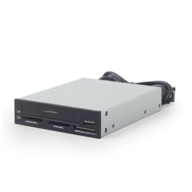 Картридер внутрішній, сумісний із SD/MMC/RS-MMC/MicroSD картами пам'яті та 2.5'' HDD/SSD, чорний