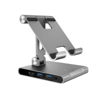 Док станція Ipad USB-C 8-в-1 (HDMI/PD/картридер/USB-A/USB-C/Audio), алюміній