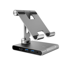 Док станція Ipad USB-C 8-в-1 (HDMI/PD/картридер/USB-A/USB-C/Audio), алюміній