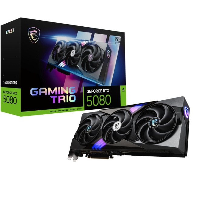 Відеокарта PCIE16 RTX5080 16GB GDDR7 RTX5080 16G GAM TRIO OC MSI