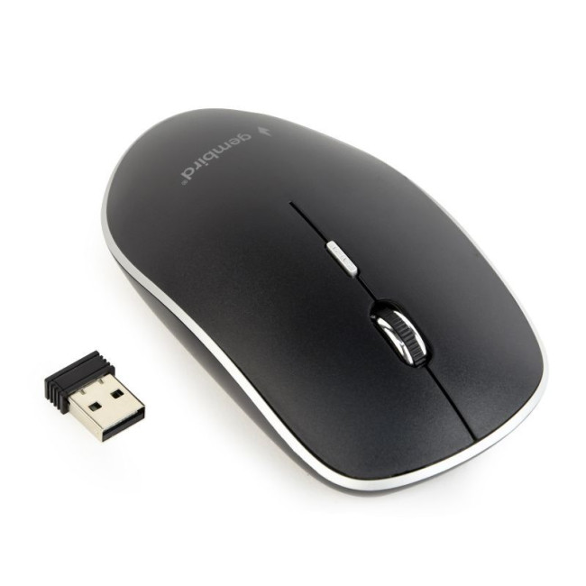 Бездротова оптична мишка, USB, 1600 dpi, безшумна, чорна