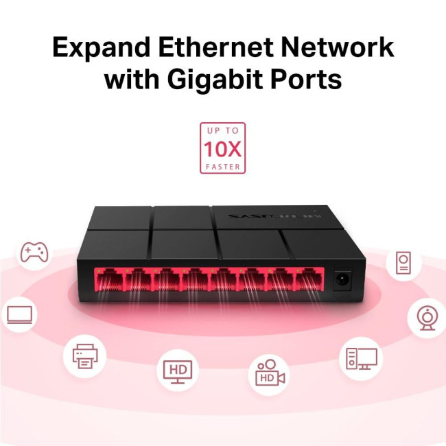 Коммутатор MERCUSYS MS108G 8 PORT 10/100/1000M