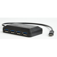 Хаб USB 3.0 Type-С на 4 порти, пластик, чорний