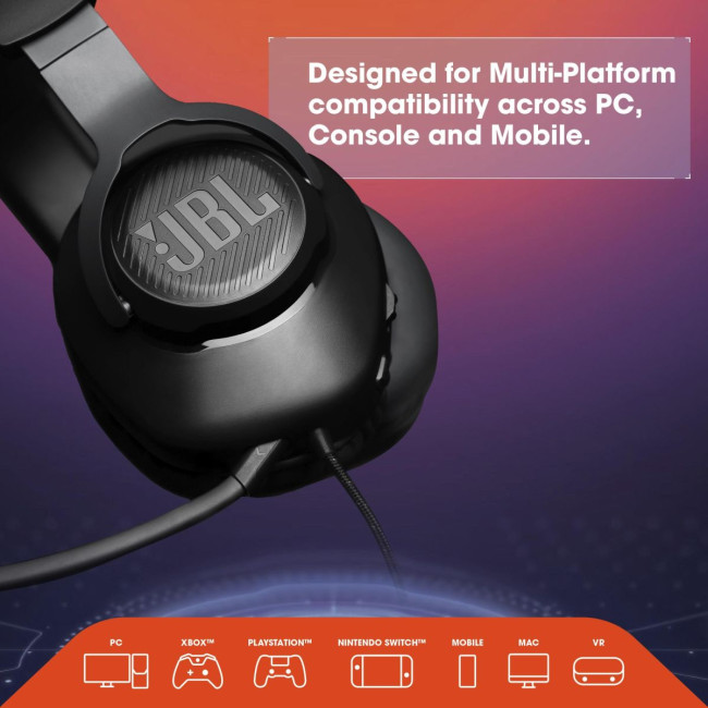 Навушники з БТ та мікрофоном JBLQUANTUM100BLK