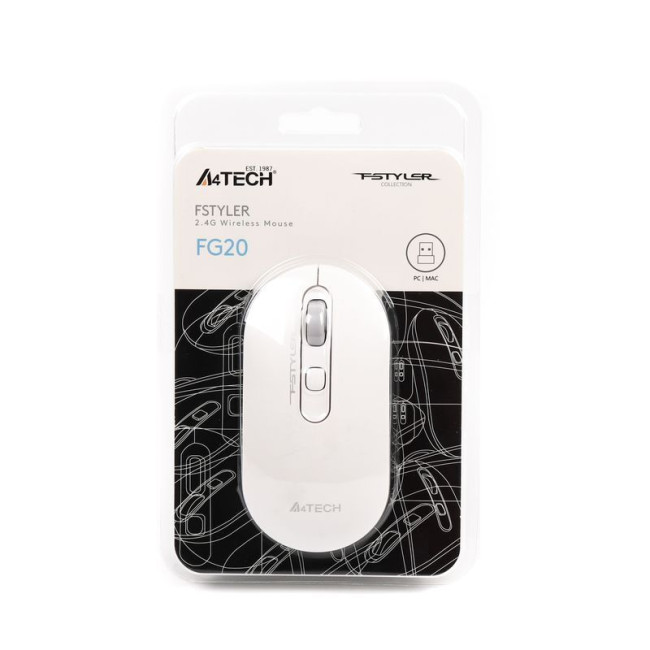 Миша бездротова Fstyler, USB, 2000 dpi, білий