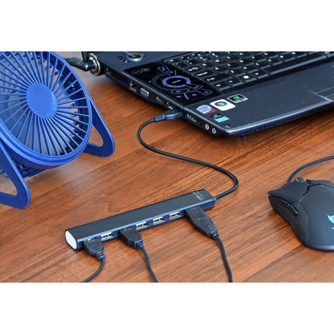 Хаб на 7 портів USB 2.0, чорний