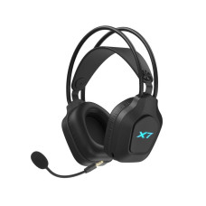 Гарнітура X7 USB з підсвічуванням, 2.4GHz+Bluetooth v5.3+AUX 4-Pin, чорна