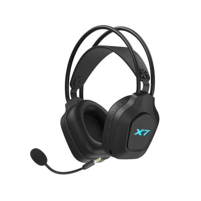 Гарнітура X7 USB з підсвічуванням, 2.4GHz+Bluetooth v5.3+AUX 4-Pin, чорна
