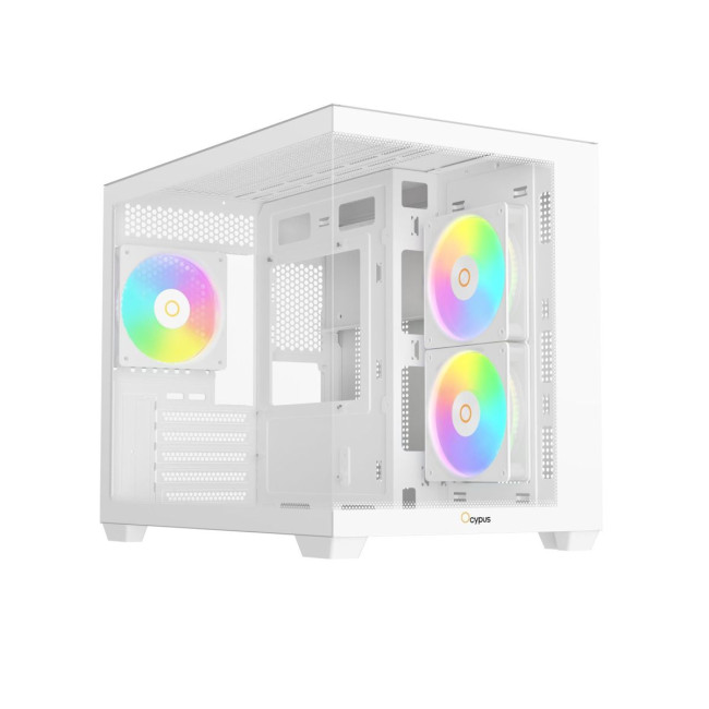 Корпус для комп'ютера MATX W/O PSU GAMMA C54 ARGB білий (GAMMA-C54-WHD300XX-GL) OCYPUS
