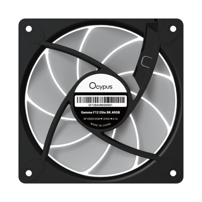 Корпусний вентилятор 120MM GAMMA F12 ELITE BK ARGB (GAMMA-F12-BK1AM00E-GL) OCYPUS