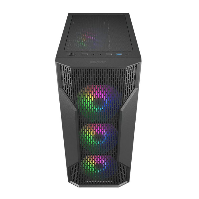 Ігровий корпус, 4*120mm RGB вентилятори передвстановлені, Mini ITX / Micro ATX / ATX, скляне вікно