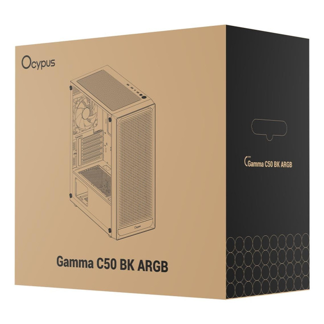 Корпус для комп'ютера MATX W/O PSU GAMMA C50 BK ARGB (GAMMA-C50-BKG400XX-GL) OCYPUS