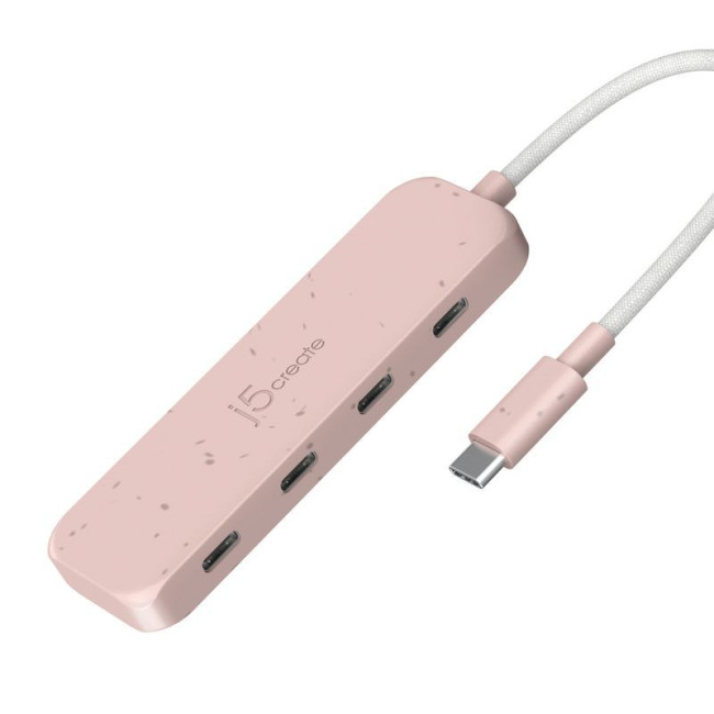 Хаб USB 3.2, 10Gbps, USB-С на 4 USB-С, червоний