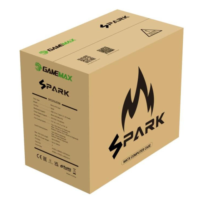 Корпус для комп'ютера ATX W/O PSU SPARK BLACK GAMEMAX