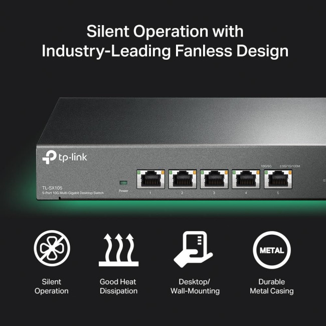 5-портовий 10-гігабітний настільний комутатор,TL-SX105 TP-LINK