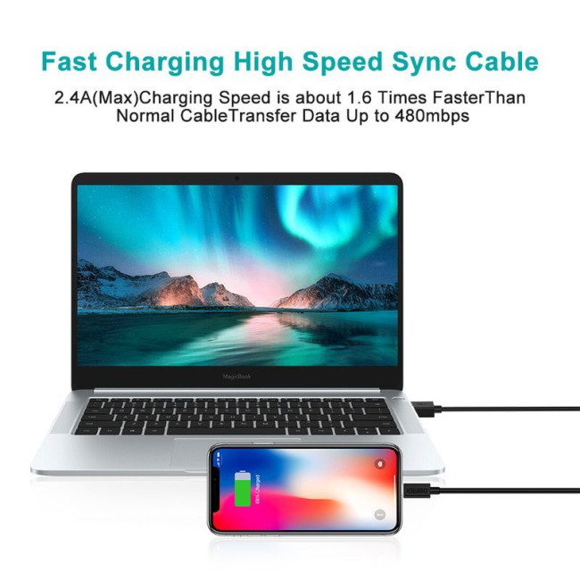 Кабель USB 2.0 А-тато/Lightning , MFI, 1.8 м, преміум, 2.1 А