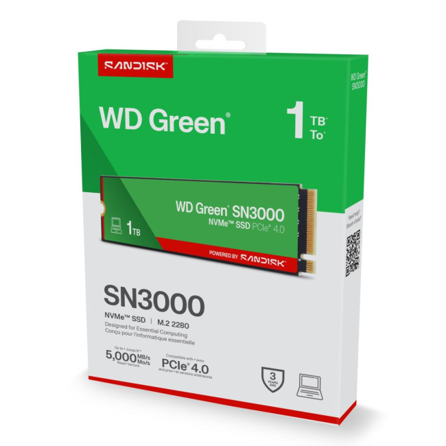 Твердотільний запам’ятовувальний пристрій накопичувач (SSD) G4 M.2 NVME 1TB GREEN SN3000 WDS100T4G0E SANDISK