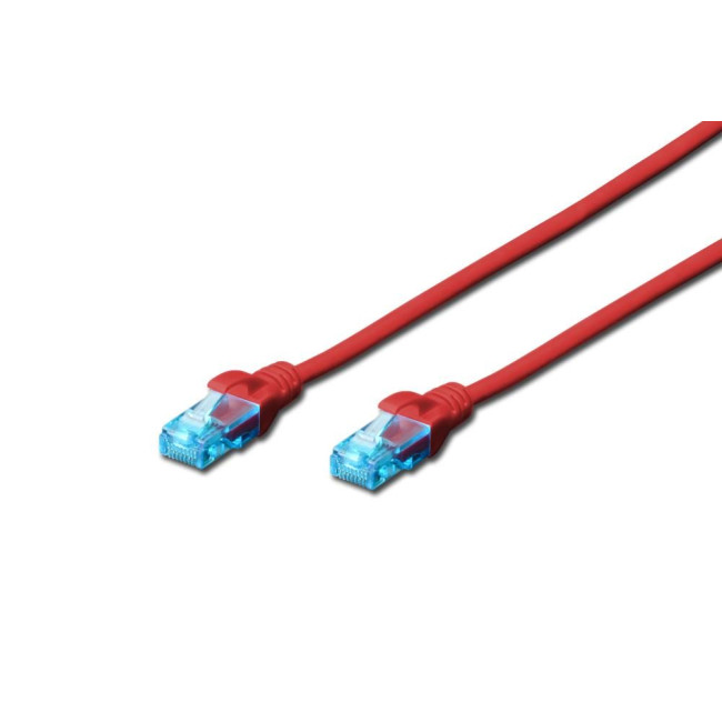 Патч-корд CAT 5e U-UTP, Cu, PVC AWG 26/7, довжина 2 м, колір червоний DK-1511-020/R DIGITUS by ASSMANN