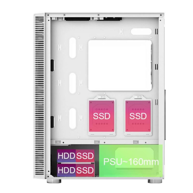 Корпус ATX W/O PSU X3 GLASS (W) MONTECH