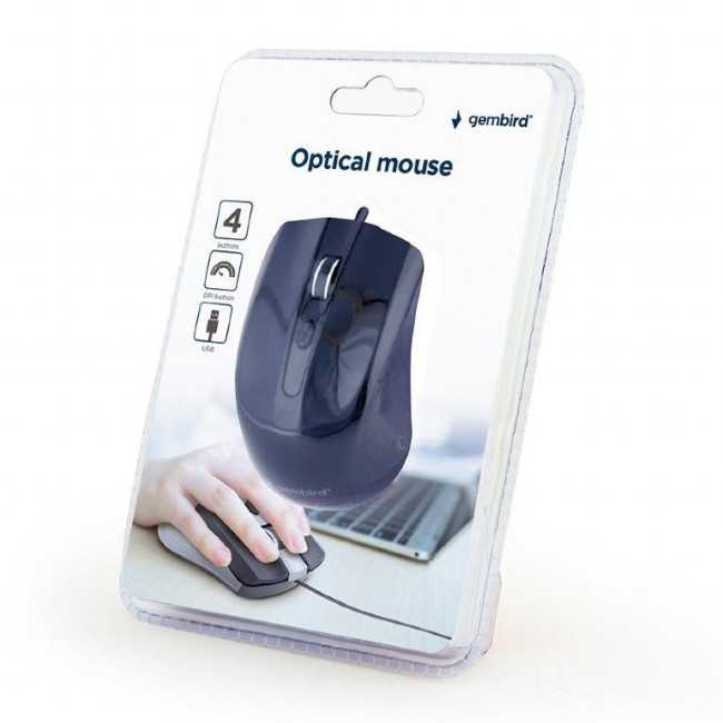 Оптична миша, USB інтерфейс, 1200 dpi, чорний