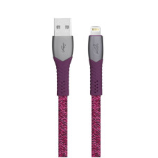 Кабель USB 2.0 MFI Type-A/Lighting, тканинне обплетення, 1.2 м, 3 А, 60 Вт, червоний